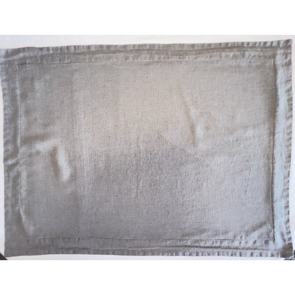RESTORATION HARDWARE Pillow Sham Stonewashed Belgian Linen Gray Pair Luxury Bed - Picture 10 of 12